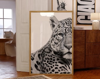 Black and White Luxury Wall Art Set of 3 – Cheetah Print, Statue of Liberty Poster, Ciao! Quote – Digital Download, Fashion Aesthetic Decor