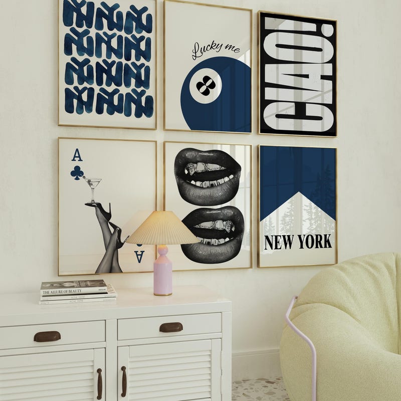 Navy New York Art - Etsy