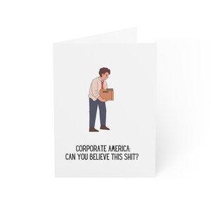 Tarjetas de felicitación sarcásticas: Humor corporativo estadounidense, Despido, despido, tarjetas de trabajo divertidas, paquete de 1 a 50
