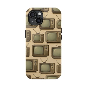 Retro TV Tough Phone Case for Vintage Lovers, Classic Phone Cover, Nostalgic Smartphone Case, 80s Vibes Accessories, Antique Cellphone