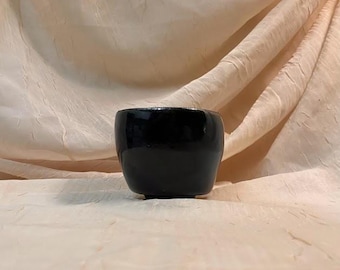 Black and Blue Desk Accessory | Black Glaze Cup | Small Desk Organizer | Decorative Trinket Dish [Second Sale]