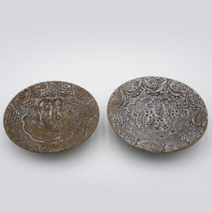 Matching Lace Pattern Decorative Dish Set | Handcrafted Ceramic Dish Set with Raised Texture