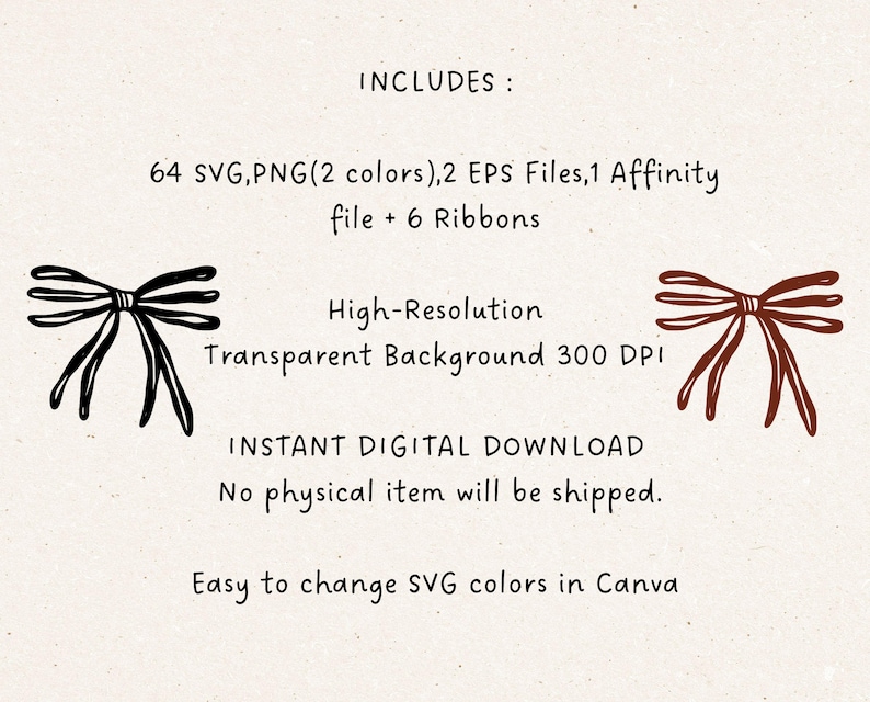 Ruffle Ribbon Drawing Whimsical Ruffled Ribbon Frame SVG Bundle, Hand-drawn Bow Border ...