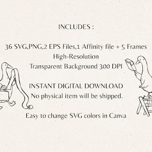 File Includes Image

Listing image showing included file formats: 36 SVG, PNG, EPS, Affinity file, plus 5 frames. High-resolution Christmas clipart perfect for bookish crafts and holiday projects.