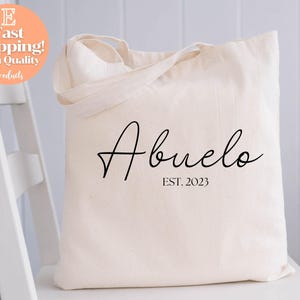 Abuela Tote Bag, Abuela Canvas Tote Bag, New Abuela Gift, Birthday Gift for Abuela, Abuela Est 2023 Tote Bag, Gift for Grandma