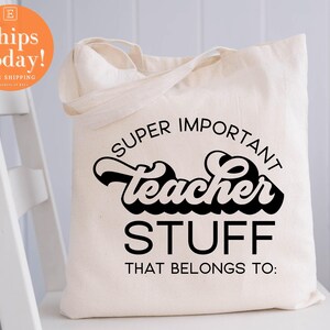 Teacher Stuff  tote bag, Teacher tote bag, teacher appreciation,rainbow design,teachers gift, teacher appreciation gift, gift for teacher