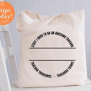 Teacher Treasures Bag, Teacher tote bag, teacher appreciation,boho rainbow design,teachers gift, teacher appreciation gift, gift for teacher
