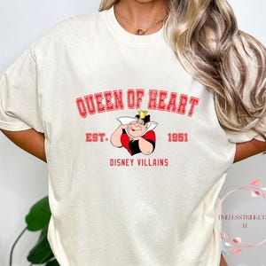 Retro Queen of Hearts Shirt | Vintage 1951 Disney Villains Tee | Comfort Colors Wonderland Top | Villain Varsity Shirt | Funny Gift Tee