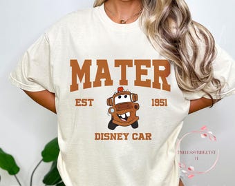 Retro Mater Shirt Disney Cars | Tow Mater Est. 1951 Tee | Vintage Pixar Family Matching Shirt | Comfort Colors Car Character Tee