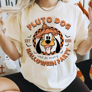 Pluto Halloween Shirt | Not So Scary Halloween Party Tee | Vintage Disney Comfort Colors | Spooky Season Dog Lover Shirt