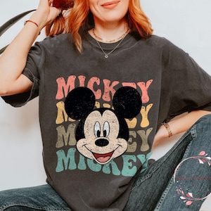 Mickey Comfort Colors Shirt | Retro Mickey Mouse Disney Shirt | Vintage Character Tee for Disney Trip | Family Matching Vacation Shirt