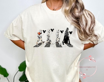 Retro Star Wars Abbey Road Shirt – Stormtrooper & Darth Vader Beatles Parody Tee | Disney Park Outfit | Gift for Star Wars Fans