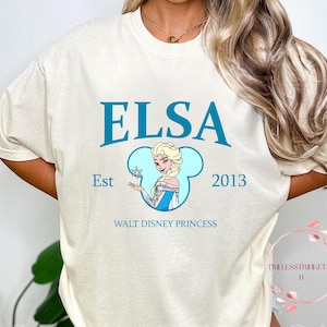 Elsa Princess Shirt | Est. 2013 Comfort Colors Tee | Disney World Shirt | Frozen Inspired Gift | Retro Vintage Style | Family Matching Tee