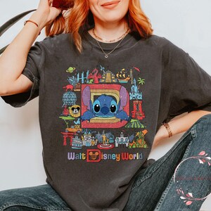 Retro Stitch Disney World Shirt | Vintage Lilo & Stitch Comfort Colors Tee for Magic Kingdom Trip | Cute Alien Park Shirt Unisex