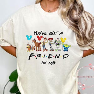 Toy Story FRIENDS Shirt | You've Got a Friend in Me Tee | Comfort Colors Matching Pixar Top | Buzz Woody Jessie | Minimal Retro Park Tee