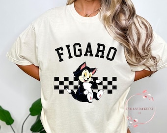 Retro Figaro Cat Shirt | Classic Disney Cat Tee for Vintage Style Lovers | Magic Kingdom Shirt | Disney Family Matching Comfort Colors Tee