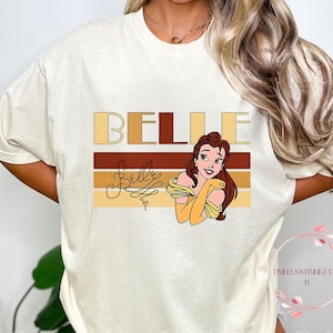 Belle Disney Princess Shirt | Retro Belle Graphic Tee | Comfort Colors Vintage Aesthetic | Disney World Trip Gift | Family Matching Tee