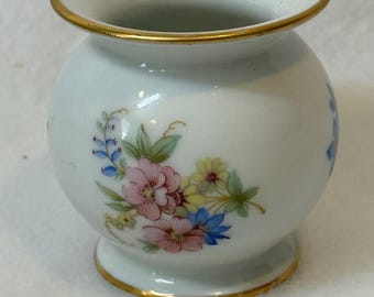Antique 1924 Thomas German Porcelain Miniature Bud Vase with Gold Trim • Rare Rosenthal Bavaria Floral Vase with Original Rome Italy Retaile