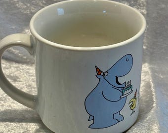 Vintage Sandra Boynton "Hippo Birdie Two Ewes" coffee mug produced by Recycled Paper Products