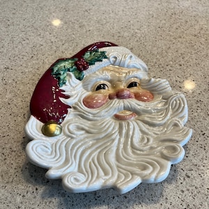 Fitz and Floyd Santa Face Dish or Wall Plate