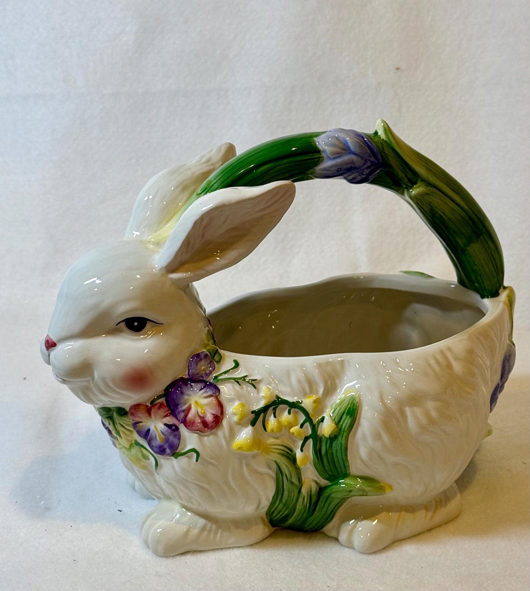 Corner Ruby Spring Collection Corner Ruby Bunny Rabbit Floral Handled Basket From the Spring ...