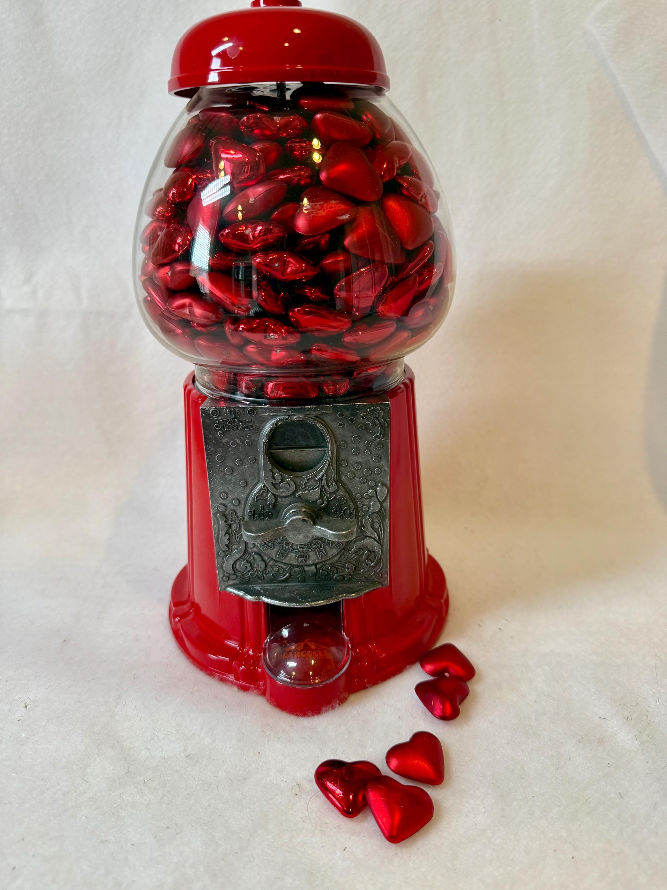 Carousel 1985 Gumball Machine Red Candy Dispenser