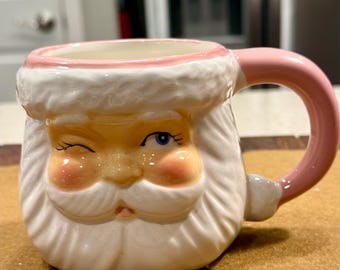 Vintage Retro Holt Howard Merry Whiskers Winking Santa Pitcher and