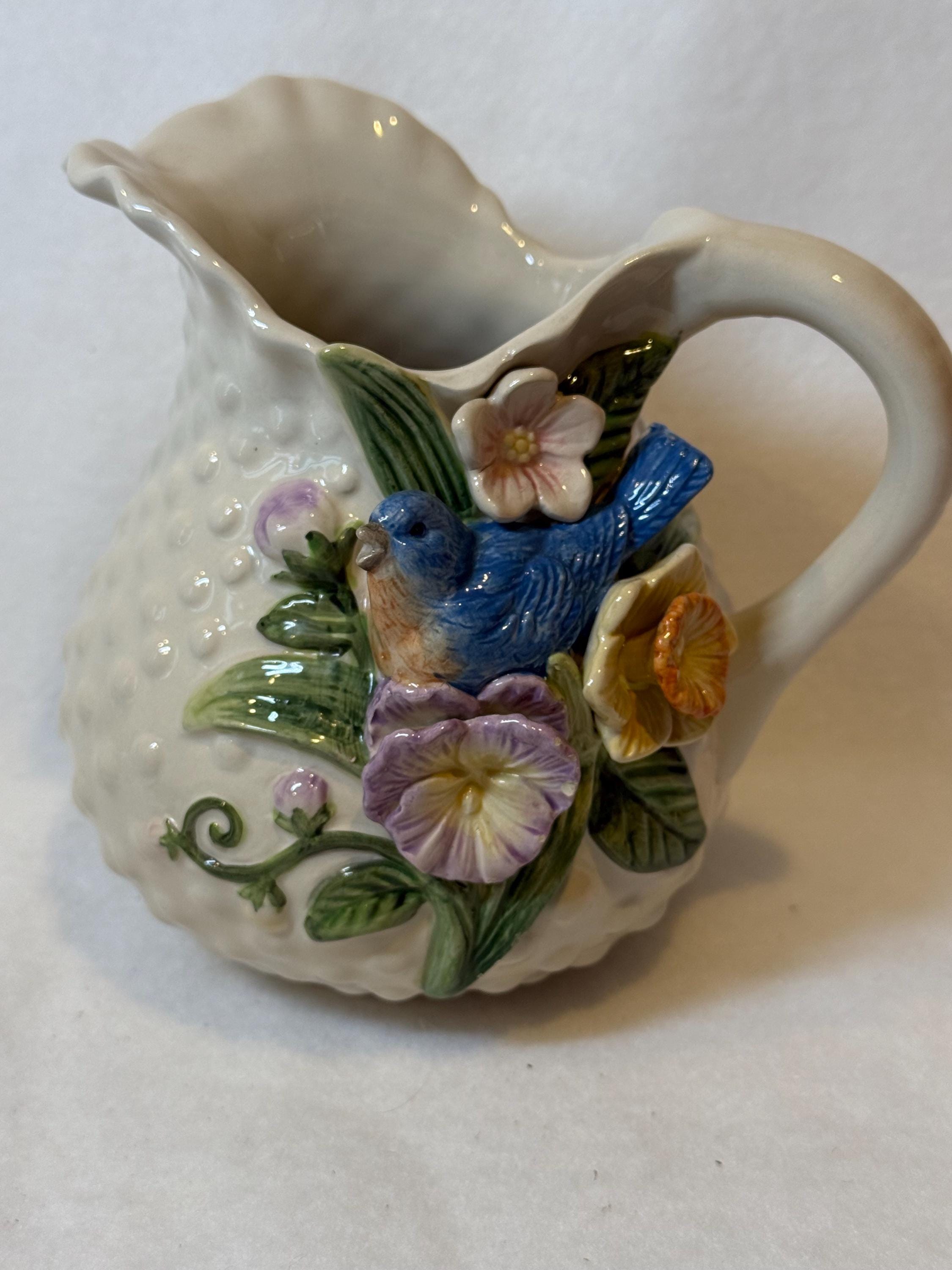Vintage Bluebird Pitcher - Etsy