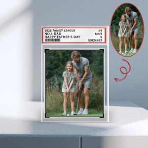 Bloco de acrílico com foto de golfe personalizado - Presente personalizado para o Dia dos Pais 2025 com imagem real, Expositor de cartões esportivos nº 1 para pais apaixonados por golfe
