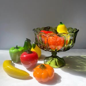 Murano-Style Glass Fruit – Handblown Art Glass Fruit Decor | Vintage Italian-Style Glass | Sold Individually or Bundled
