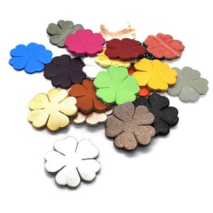 Soft Leather Flower Cutouts: 50 Mixed Color Die Cuts (20mm)