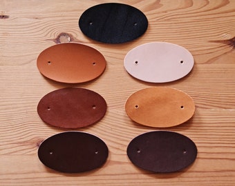 Big Oval Tag Leather Tag With Hole Size 64mmX108mm