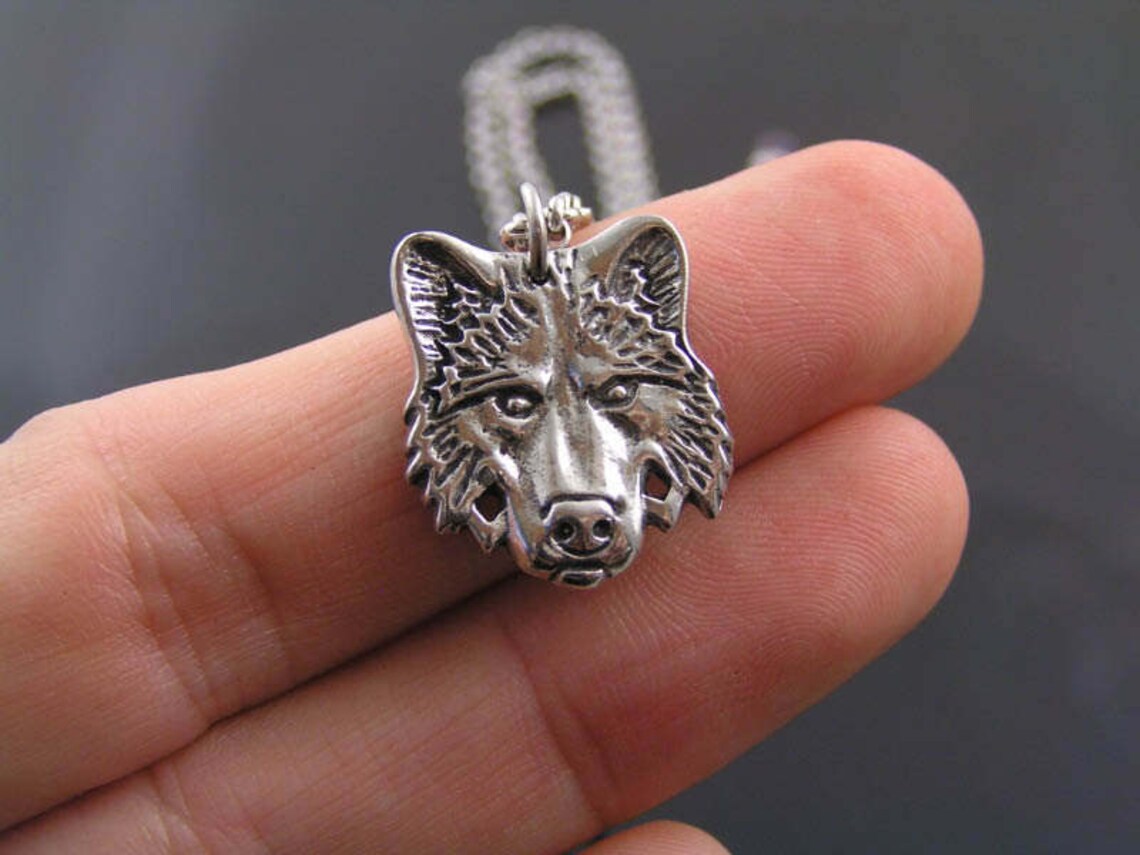 Wolf Pendant Necklace Wolf Jewelry Wolf Head Necklace Wolf Etsy Australia