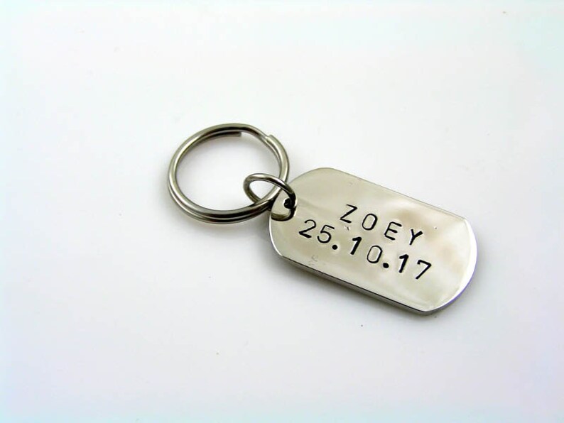 Key Chain Personalized Key Chain Dog Tag Personalized Key Etsy Australia
