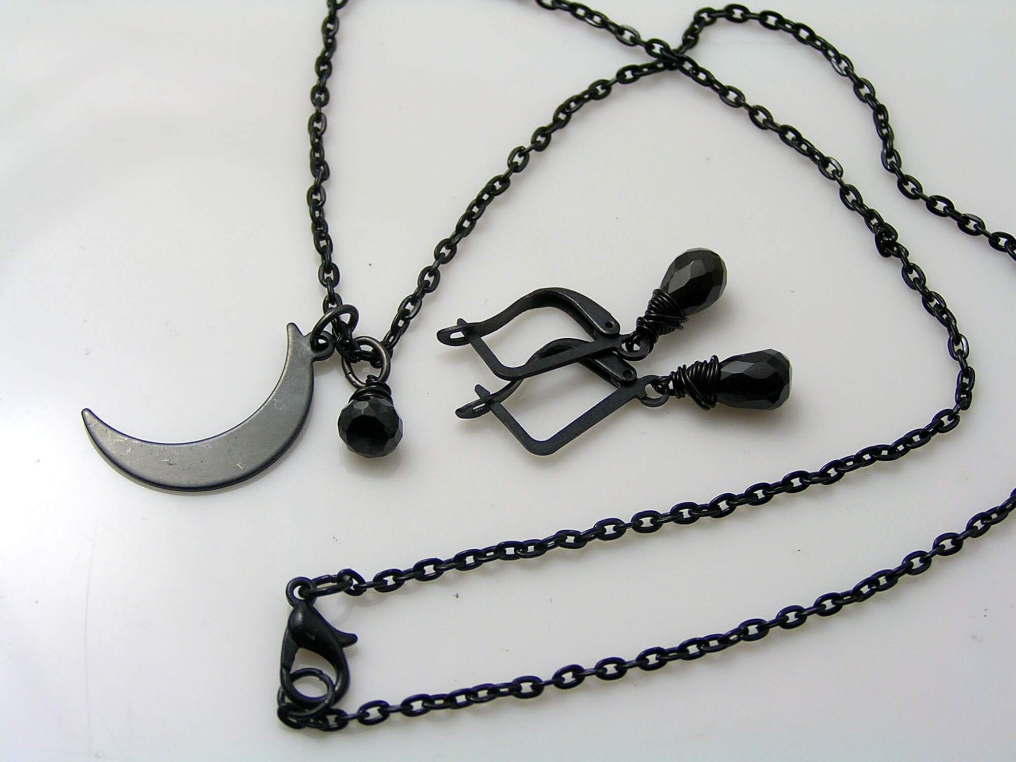 Black Moon Necklace, Black Spinel Gemstone, N2366 - Etsy