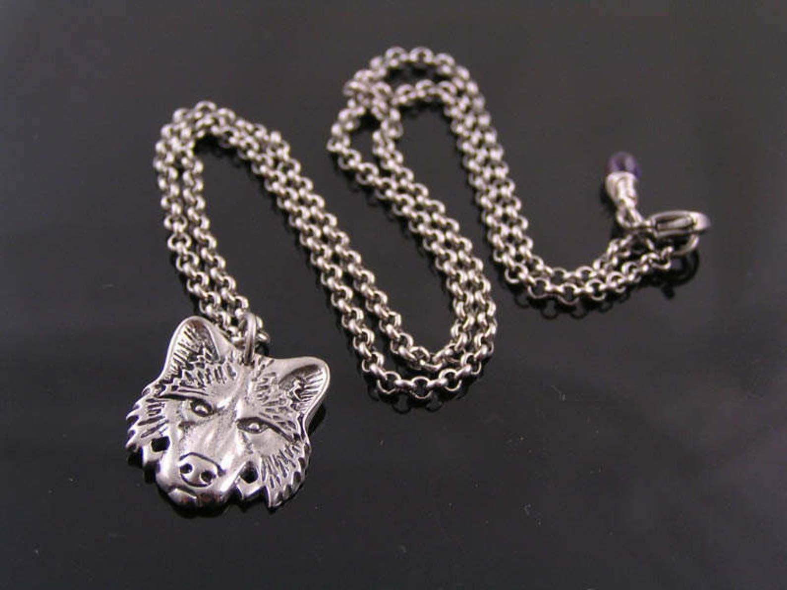 Wolf Pendant Necklace Wolf Jewelry Wolf Head Necklace Wolf Etsy Australia
