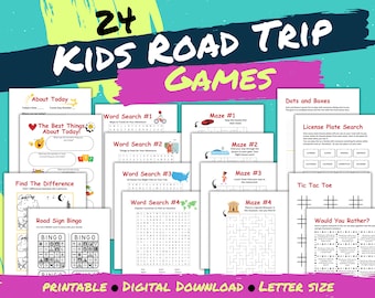 Printable Kids Road Trip Games Digital Travel Activities Road Trip Games Bundle Kids Travel Games Kids Car Activities Family Road Trip Games