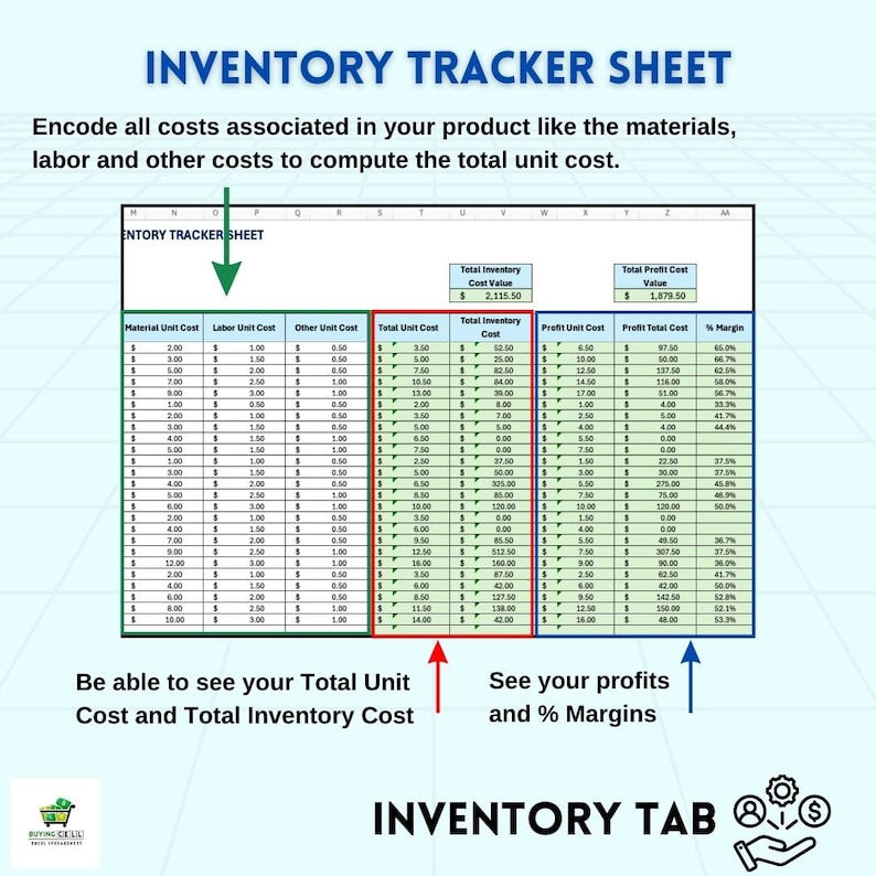 Total Inventory Excel Inventory Tracker Google Sheets & Excel | Automated Stock Management ...