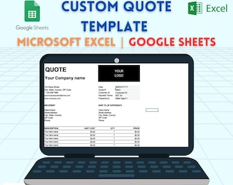 Custom Quote Template Excel | Quote by Lot & Itemized | Business Quotation Generator