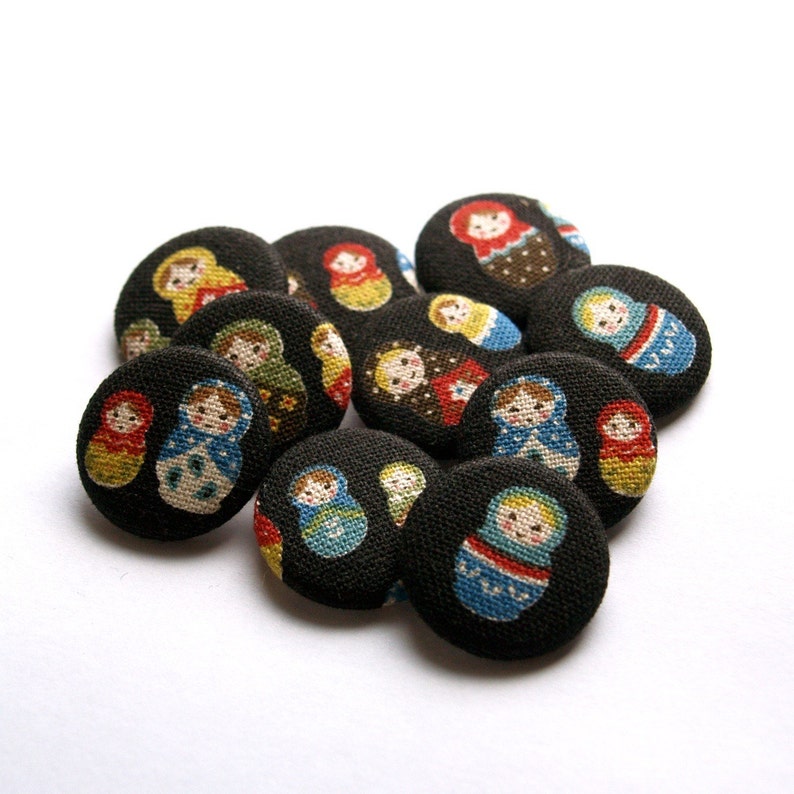 4 Matryoshka Fabric Pin Badges Etsy