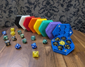 D20 Dice Holder - 3D Printed Magnetic Dice Storage Box - DnD & TTRPG Gift | Polyhedral Dice vault