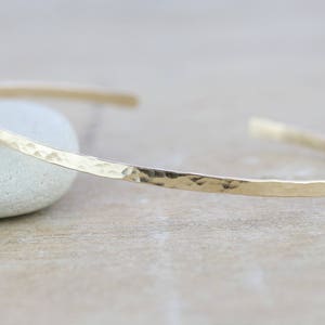 14 K Gold Filled Hammered Cuff  | Rose Gold Cuff | Sterling Silver Bangle | Unisex Bracelet