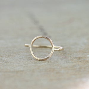 Open Circle Ring Gold Filled | Rose Gold Minimalist Karma Circle Ring