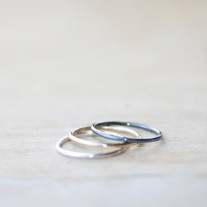 Silver & Gold Stacking Rings Set of 3 image 2