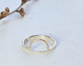 Gold Arc & Silver Faceted Stacking Rings