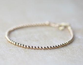 Goldenes Perlenarmband | Minimalistisches Armband | Gold Stapelarmband