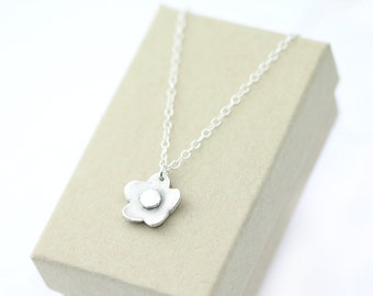 Dainty Flower Necklace in Fine Silver | Gift for Her