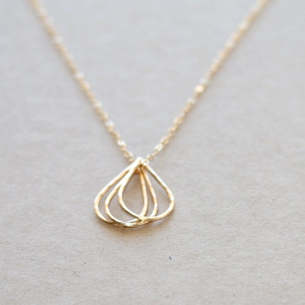 Gold Droplets Necklace in 14K Gold Filled  | Gold Layering Necklace | Gift for Her