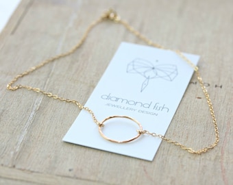 Karma Circle Necklace in 14K Gold Filled | Rose Gold | Sterling Silver | Gold Minimalist Jewelry | Layering Necklace | Gift for Her