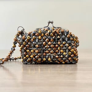 Mini Kristall Perlen Spange Brieftasche